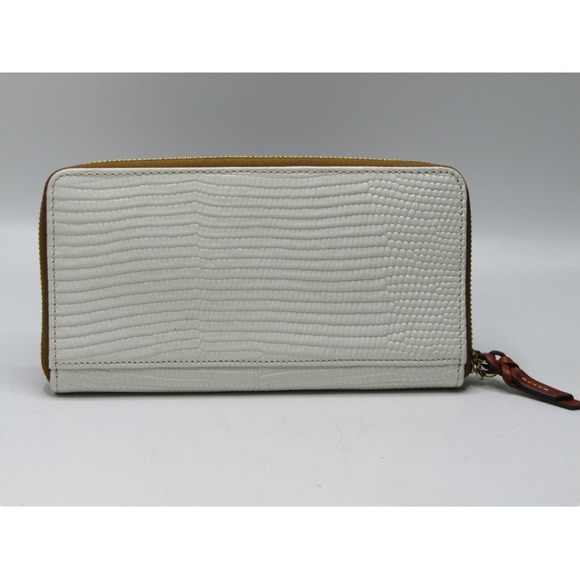 DOONEY & BOURKE White Lizard Embossed Leather Zip Wristlet Wallet - NEW - Picture 6 of 11